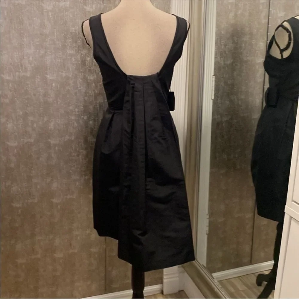 Per Se Black Mini Dress with Bow Detail, US0
